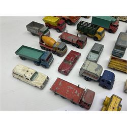 Lesney - approximately forty nine unboxed and playworn die-cast models of various scales with examples from the ‘Matchbox Series’ such as Mercedes Truck No.1, Mercedes Benz ‘Binz’ Ambulance No.2, Stake Truck No.4 etc; further models to include ‘Models of Yesteryear’ 1910 Benz Limousine Y-3, Bedford 7 1/2 Ton Tipper Van No.2, Ford Anglia No. 7 etc 