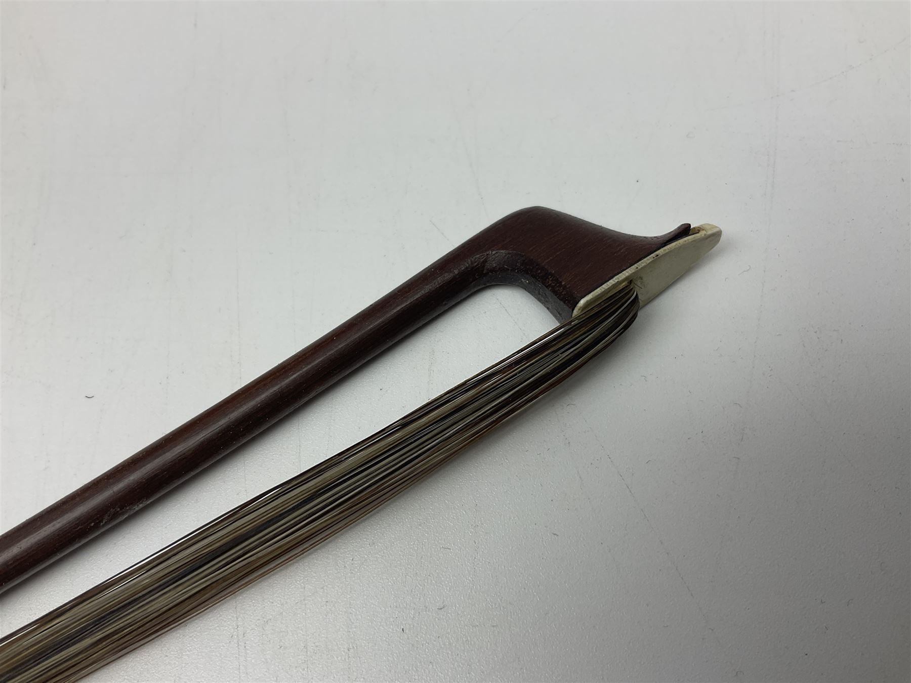 German trade violin in the Steiner style c1900 with 35.5cm two-piece maple back and ribs and spruce top L59cm overall; in fitted carrying case with two bows; and a Saxony violin with 35.5cm one-piece maple back and ribs and spruce top L58.5cm overall (2)