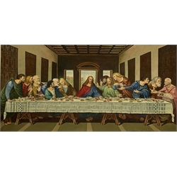 J Ibbotson after Leonardo da Vinci: 'The Last Supper', oil on canvas  signed 40cm x 80cm