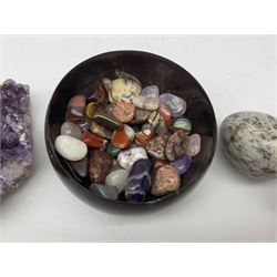 Various polished rocks/minerals, amethyst etc