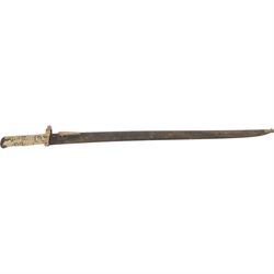 French Bayonet, with metal scabbard, together with two other bayonets, Kyhber sword and other swords and weapons 