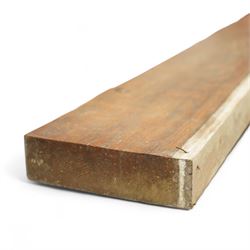 Mouseman - oak mantle or shelf, solid single plank with lightly adzed top with head and tail signature, by the workshop of Robert Thompson, Kilburn
