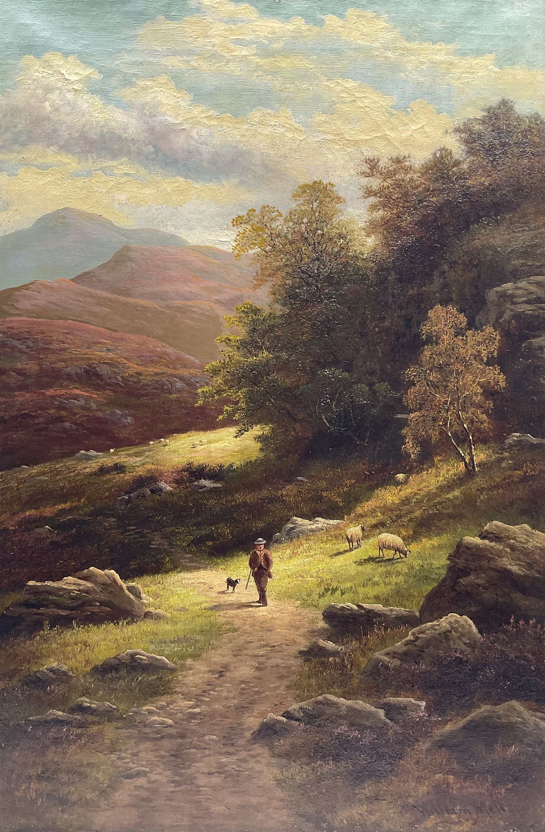 William Mellor (British 1851-1931): 'On the Hills - Westmoreland', oil on canvas signed, titled verso 75cm x 50cm
