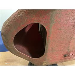 Tri-ang pressed steel Grand Prix Vanwall child’s pedal racing car, English 1960s, finished in red with racing No.3, original white plastic steering wheel, metal bucket seat, bonnet air intake, chrome plated side exhaust, chrome spoked wheels with chrome plated spinners, black solid rubber tyres L121cm W53cm H46cm)