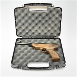 Weihrauch Sportwaffenfabrik HW70 .177 air pistol with break barrel action L32cm; in Flambeau hard plastic case
