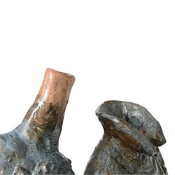 Studio pottery figure, modelled as a boy seated upon a stool, H68cm 