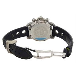 Chopard Grand Prix de Monaco Historique gentleman's stainless steel and titanium automatic chronograph wristwatch, Ref. 8570, on original black leather strap, with fold-over clasp, boxed with original receipt dated 2014 and service receipt dated 2022