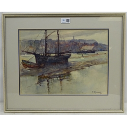  Frank Rousse (British fl.1897-1917): Low Tide Belle Island Whitby, watercolour signed 28cm x 38cm  