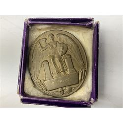 WW1 group of three medals comprising British War Medal and Victory Medal in issue box and Ceylon Volunteer Service Medal awarded to 10288 Pte. M. Smith R. Fus.; together with a later awarded WW2 Defence Medal in modern box with slip; and his QEII Imperial Service Medal in case and box with certificate dated 1959