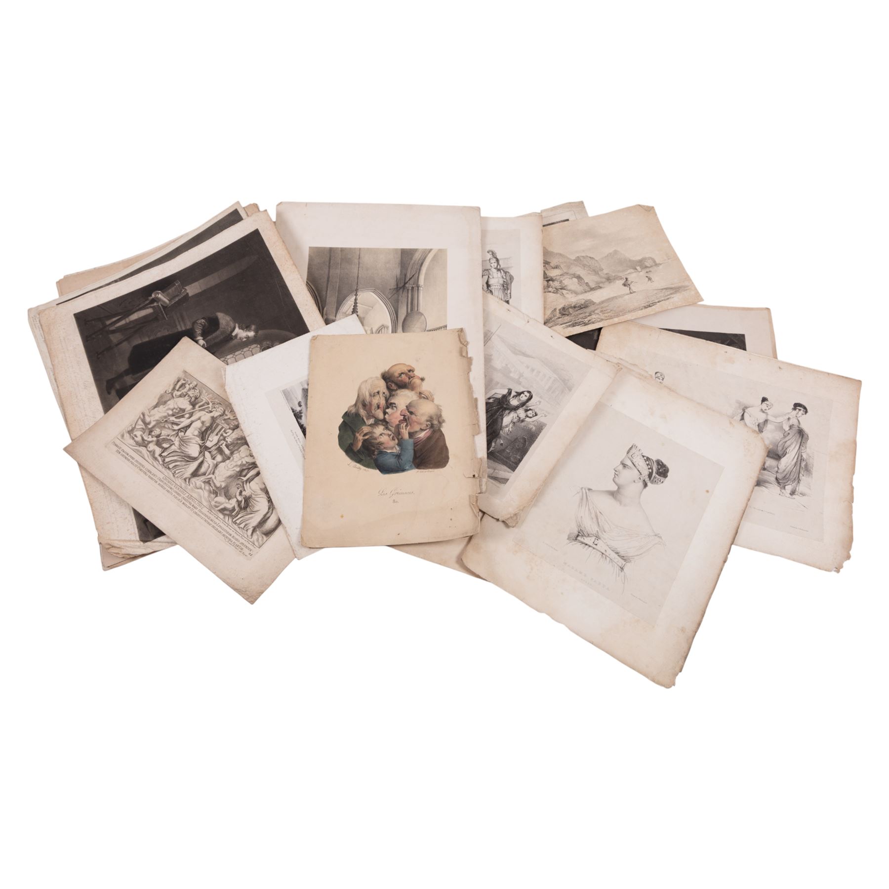 Collection of 18th century and later unframed engravings, including Robert Strange after Guido Reni: Venus, and others, max 64cm x 78cm (unframed)