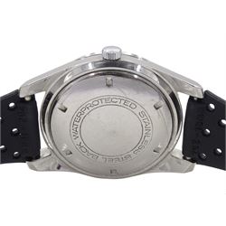 Seiko Seahorse gentleman's stainless steel 17 jewels manual wind wristwatch, Cal. 957, with date aperture, on rubber strap