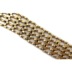  9ct gold five bar bracelet, halllmarked, approx 22gm  