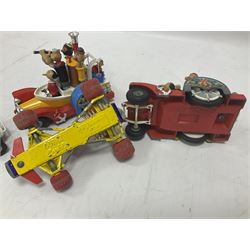 Corgi - ten unboxed and playworn TV/Film related die-cast models including three Popeye Paddle Wagons; Dick Dastardly; Magic Roundabout; Muppets; Batman Penguinmobile; and Basil Brush (10)