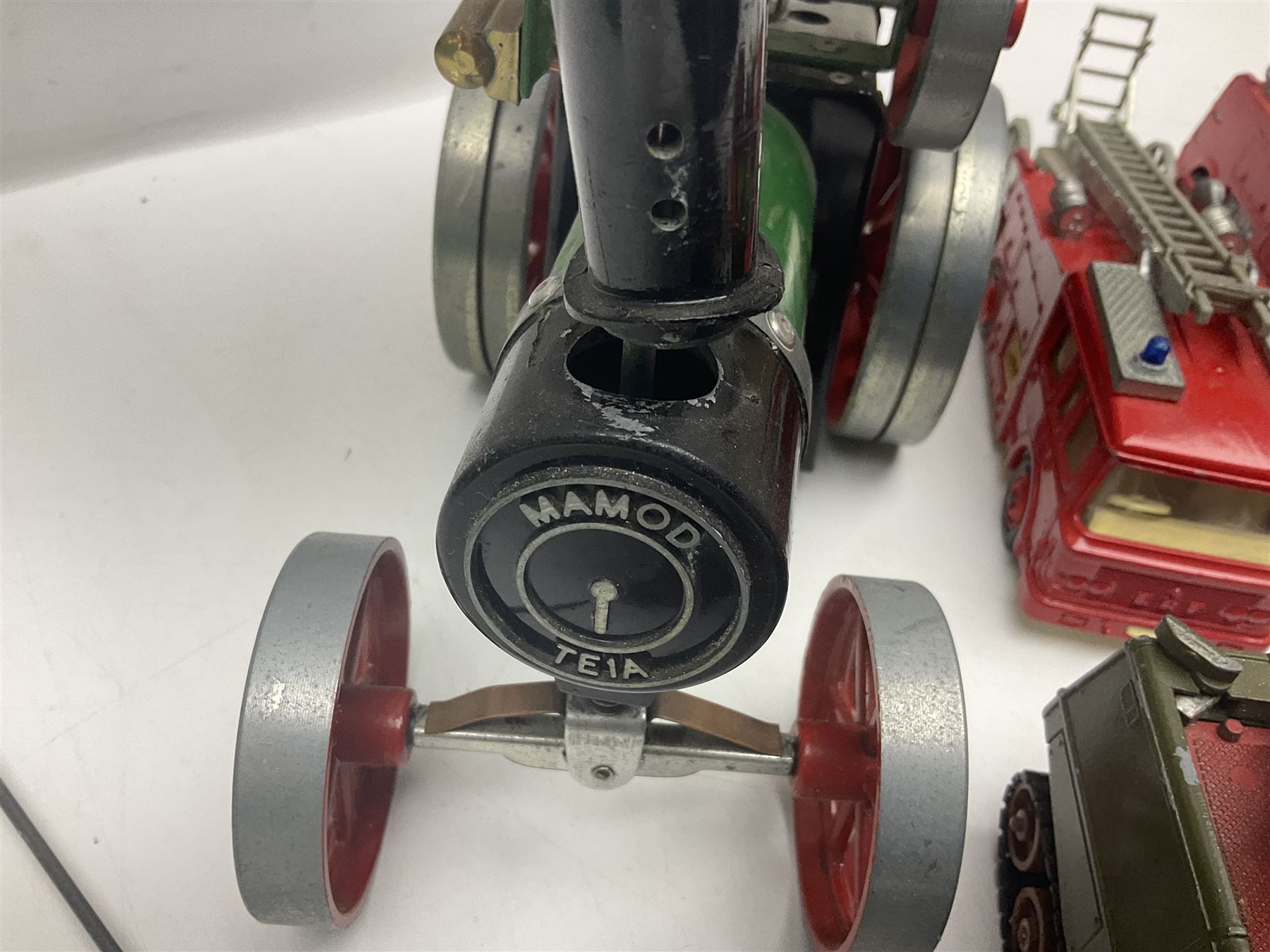 Mamod steam engine, together with other die cast cars etc