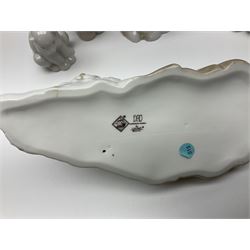 Ten Nao figures, to include three Cheeky Cherubs, Cat, Dog bride and groom etc