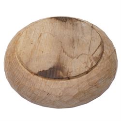 Mouseman - Adzed oak fruit bowl with centre mouse signature D29cm by the workshop of Robert Thompson, Kilburn
