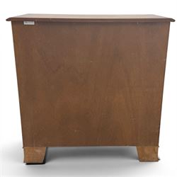 Charles Barr - mahogany bachelor's chest, with brushing slide two short over three long drawers with moulded edges, shaped apron raised on bracket feet