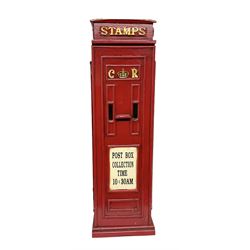 Wooden painted post box cupboard, with four shelves, H87cm