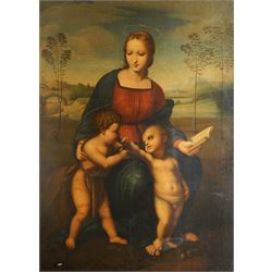 After Raffaello Sanzio da Urbino 'Raphael' (Italian 1483-c.1520): 'Madonna del Cardellino' (Madonna of the Goldfinch), 18th/19th century oil on canvas unsigned 103cm x 73cm