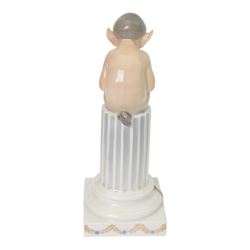 Two Royal Copenhagen figurines, Faun with Lizard no. 433 and Faun with Rabbit no. 456, H21cm