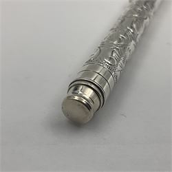 Silver Yard-o-Led Viceroy ballpoint pen, the foliate engraved barrel and cap hallmarked Birmingham 2004 and stamped 925, L11cm