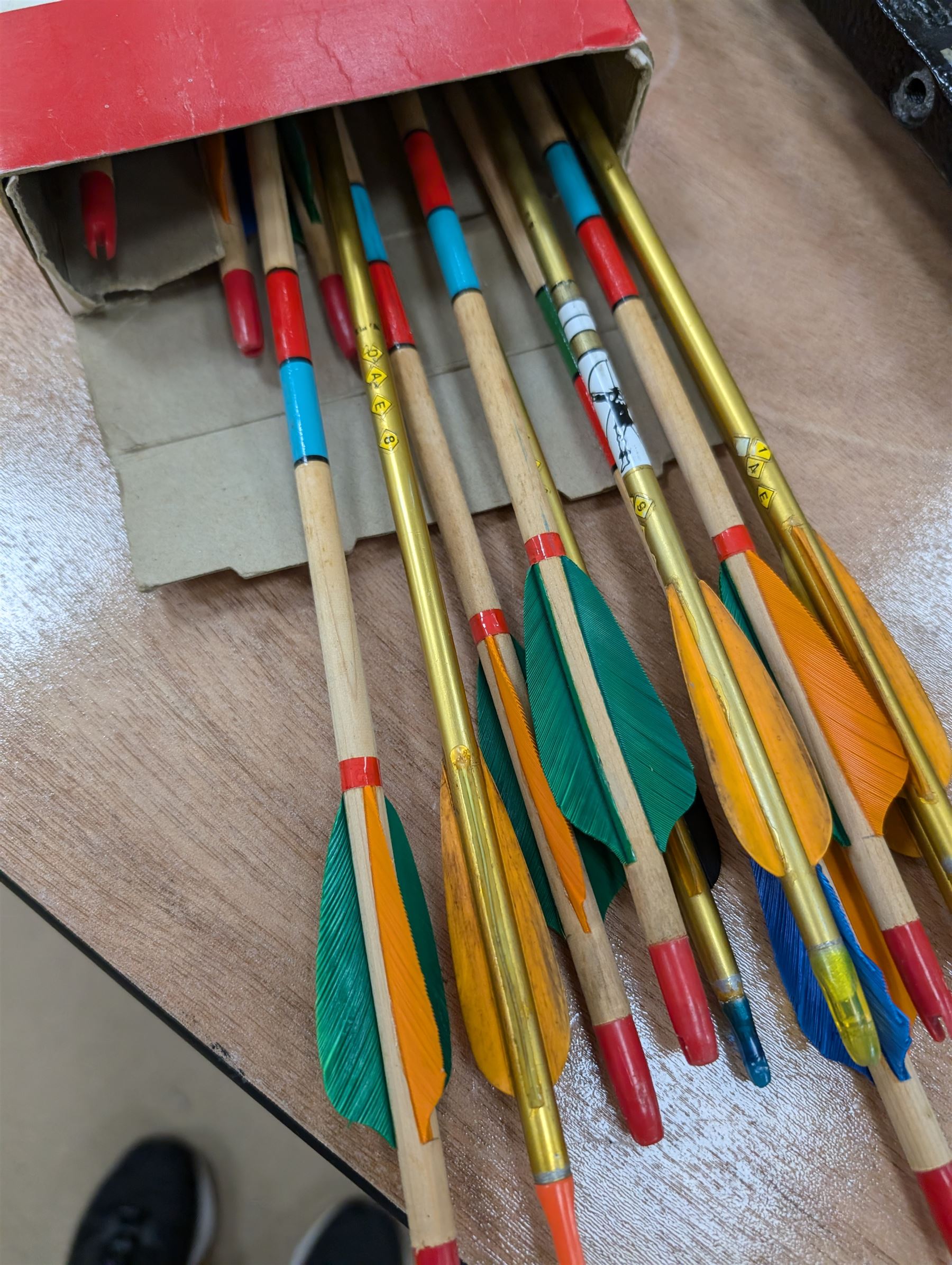 Barnett Vulcan bow, together with a box of archery arrows and a Jaques bow