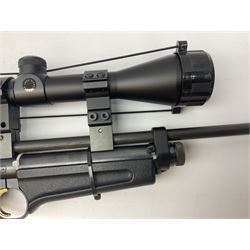 Crosman Air Guns Model 2250B .22 CO2 air rifle, with sound moderator, VLife 3-9 x 40 telescopic sight and Model 1399 Custom skeleton stock, serial no.700B25270, L91cm; with quantity of CO2 gas canisters, 