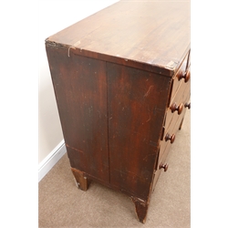  Georgian mahogany chest, three short and three long graduating drawers, W94cm, H104cm, D51cm  