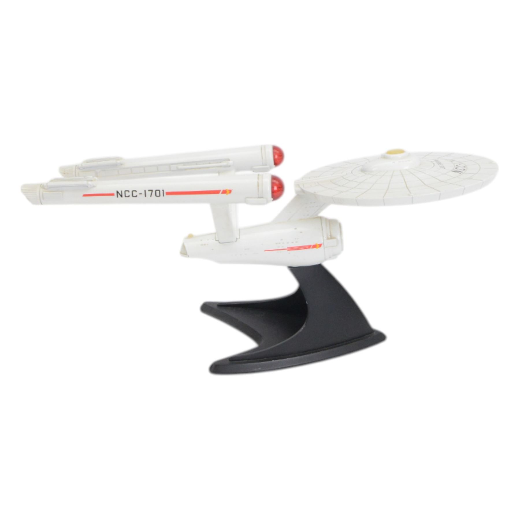 Two Paramount Pictures Star Trek die cast models, comprising USS Enterpirse NCC-1701-D and 25th Anniversary Edition USS Enterprise NCC-1701, both with stands