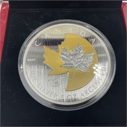 Royal Canadian Mint 2013 '25th Anniversary of the Silver Maple Leaf' fine silver fifty dollar coin, cased with certificate