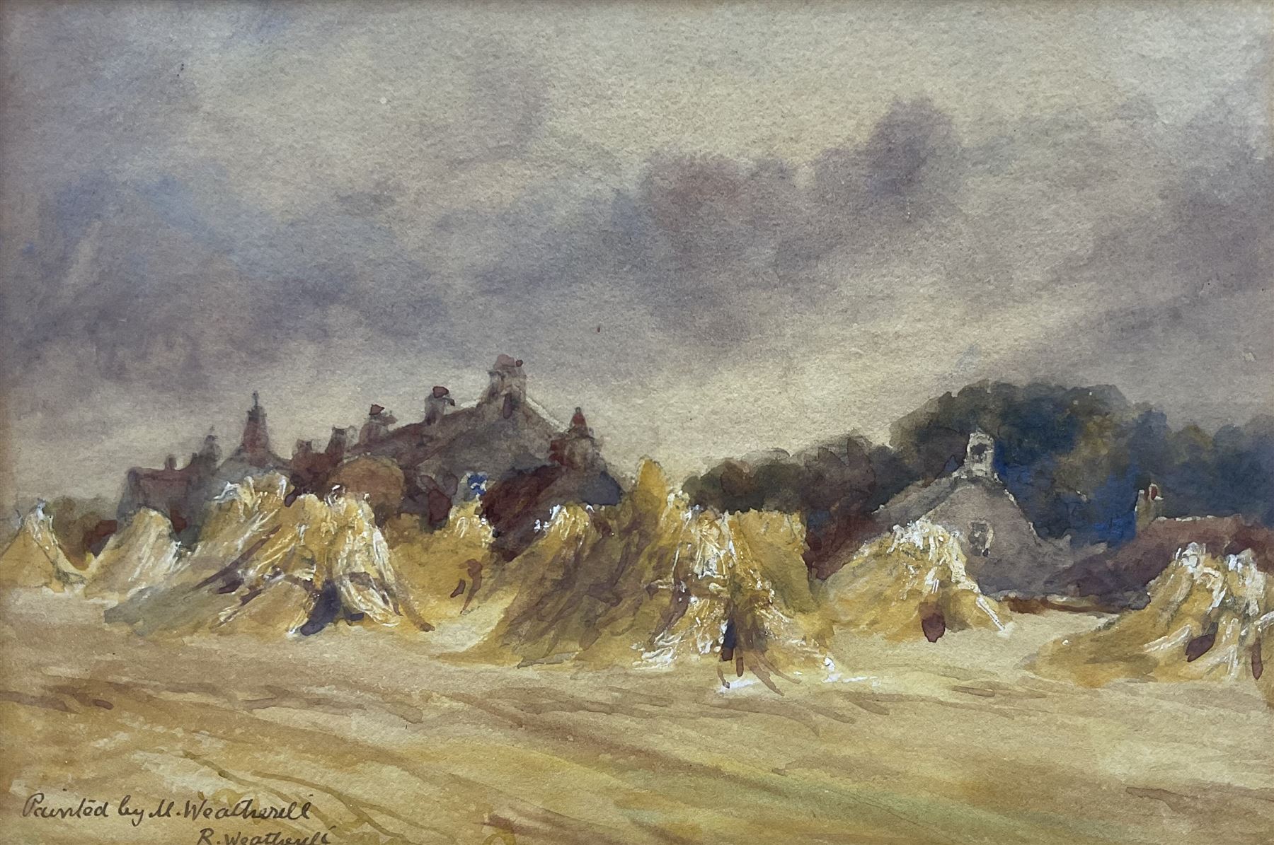 Mary Weatherill (British 1834-1913): The Cornfield, watercolour attributed by her brother Richard 11cm x 16cm