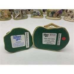 Twenty Lilliput Lanes, including The Right Note, Chatterbox Corner, Whistle Stop Gate, New Neighbours, Travellers Rest etc, all in original boxes