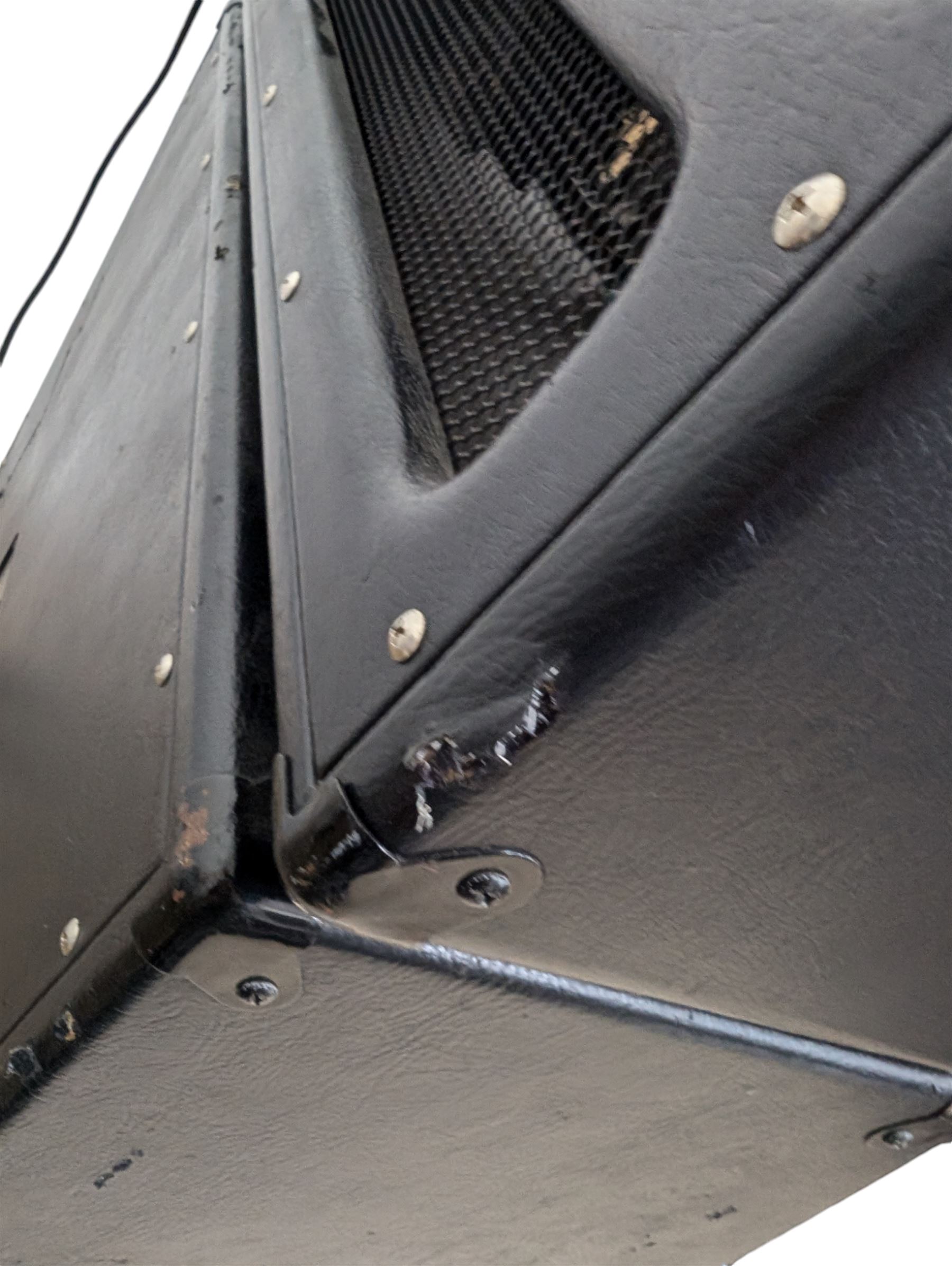 Ashdown Engineering Fallen Angel 60 DSP guitar amplifier head model no. FA60H, serial no. 18930406, 4 x 12 speaker cabinet, model no. FA 412A serial no. 20210106, and a four-button foot pedal, head H24cm, W70cm, cab H78cm, W70cm