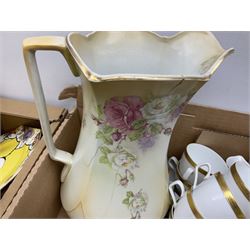 Quantity of Victorian and later ceramics to include Vohenstrauss Bavaria Johann Seltmann tea and dinner wares, pair of Lichte GDR lidded vases, Fapodel lidded vase etc