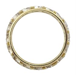 9ct yellow and white gold clear stone set full eternity ring, with openwork heart design, stamped 375