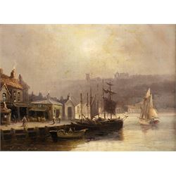 Walter Linsley Meegan (British c1860-1944): Scarborough and Whitby Harbours, pair oils on canvas signed 24cm x 34cm (2)