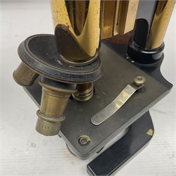 20th century W. Watson & Sons Kima microscope no. 118396 in original oak box, together with W. Watson & Sons Praxis microscope no. 18360, in original box  