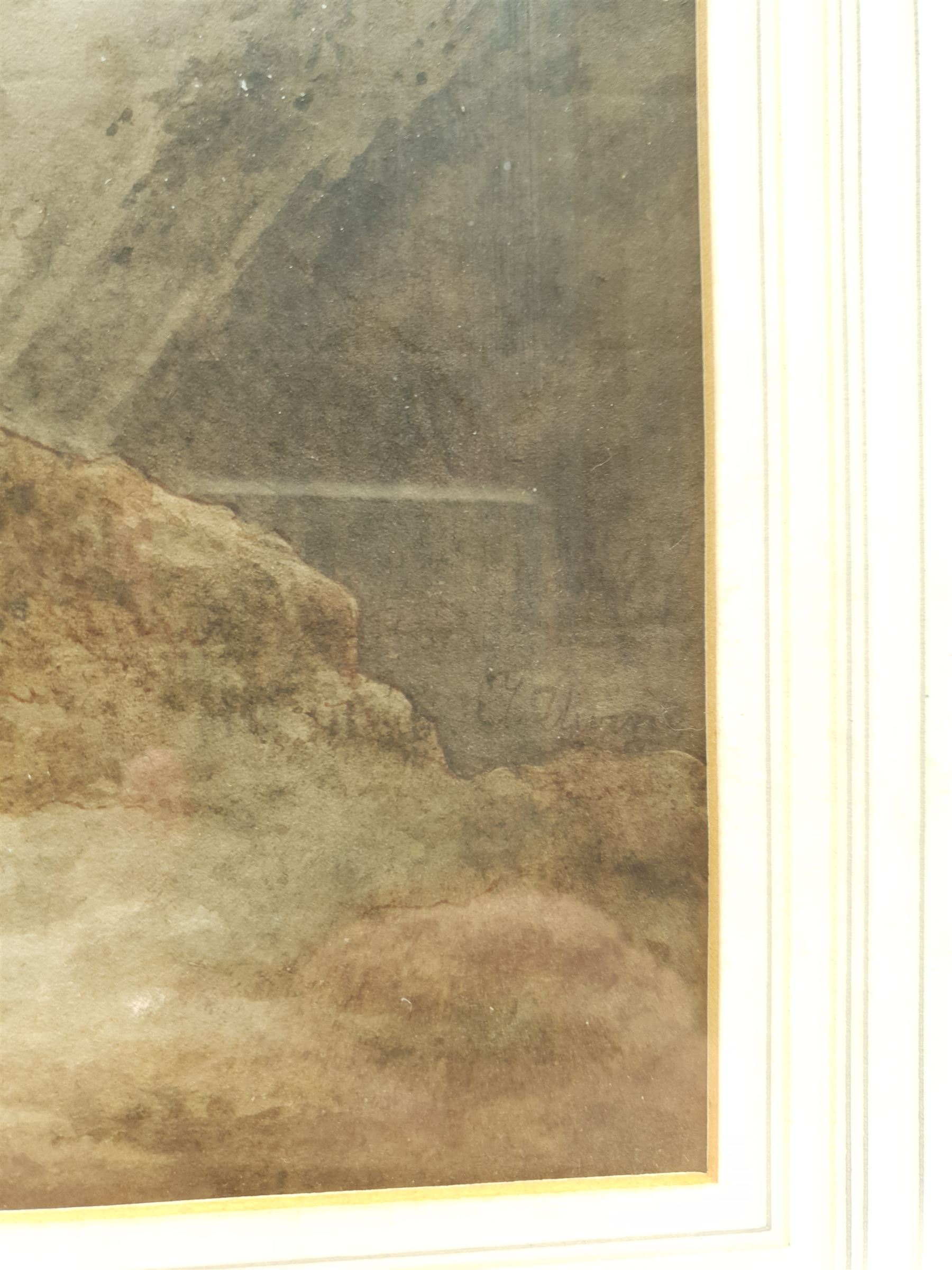 Thomas Uwins (British 1782-1857): The Soldier and his Girl, pen ink and watercolour over pencil signed 46cm x 32cm