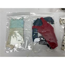 1960s Palitoy Tressy fashion doll, boxed with stand and booklets; four additional Tressy outfits (In The Office, Winter Journey, Winter Sports and Evening Date); two other outfits; and Tressy's Little Sister Toots doll with Style Book and additional outfit