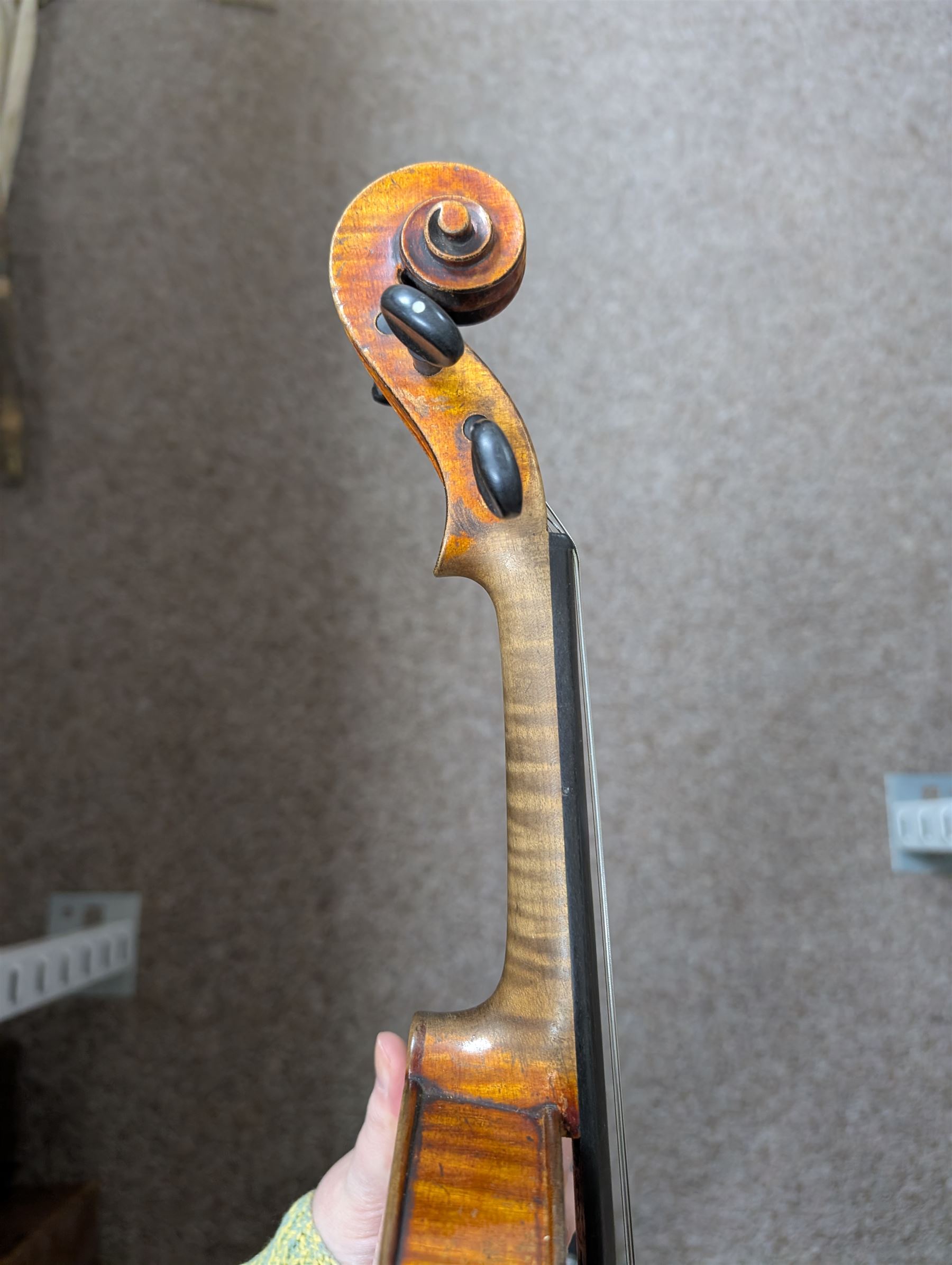 Violin and bow in fitted case