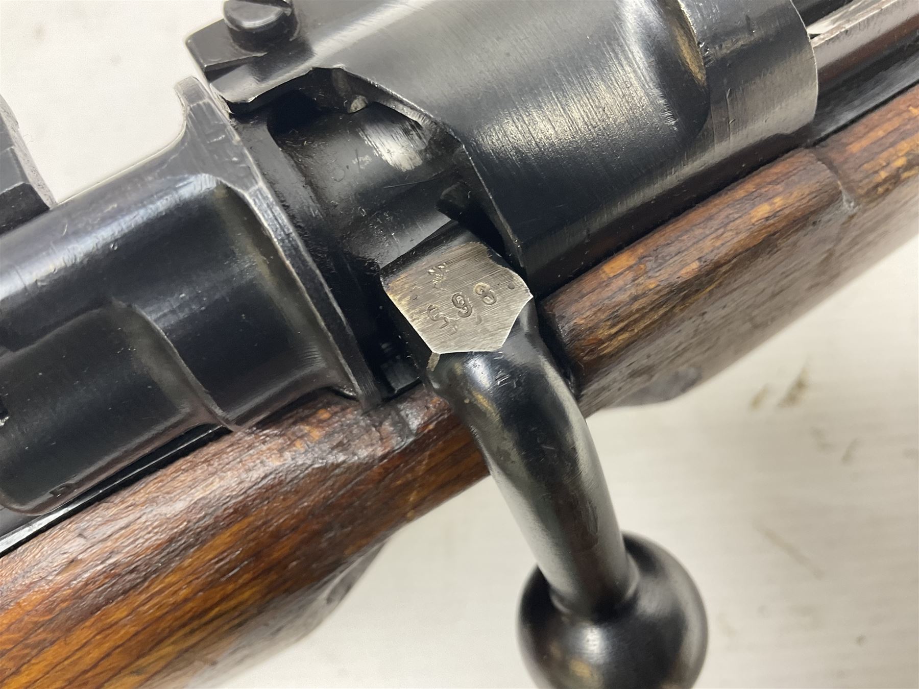 FIREARMS CERTIFICATE REQUIRED - BLANK FIRING Mauser 792 by 57 Mod.98 bolt action rifle marked BYF 41, re-proofed for .308 Winchester blank firing, with 61cm (24