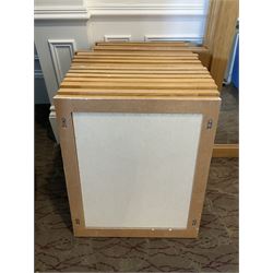 Sixteen light oak wall mirrors- LOT SUBJECT TO VAT ON THE HAMMER PRICE - To be collected by appointment from The Ambassador Hotel, 36-38 Esplanade, Scarborough YO11 2AY. ALL GOODS MUST BE REMOVED BY WEDNESDAY 15TH JUNE.