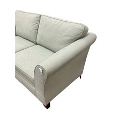 Marks & Spencer Home - two seat sofa bed, metal spring action, upholstered in light blue fabric