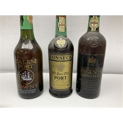 Mixed port, to include Don Pablo, 1982, port, Justerini and Brooks tawny port, calem port, etc, various contents and proof
