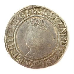 Elizabeth I hammered silver shilling coin, without date