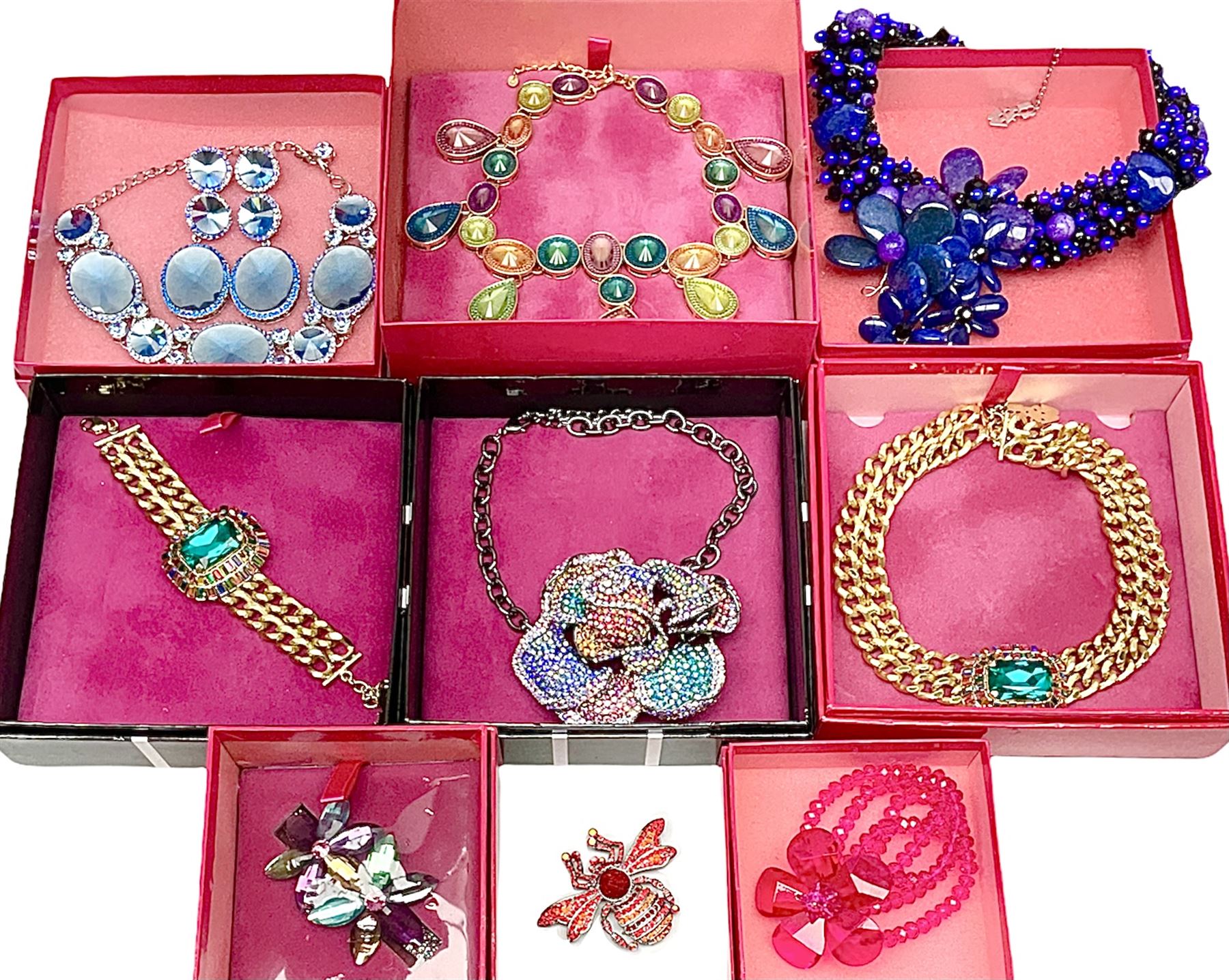 Butler and Wilson jewellery including large crystal rose necklace
