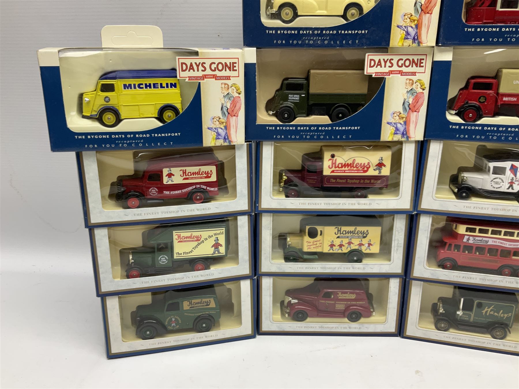 Collection of Days Gone/ Lledo die-cast models including eighteen The Bygone Days of Road Transport, twenty-three Days Gone and twenty-one Hamleys, all boxed (62)