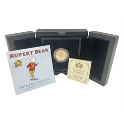 Queen Elizabeth II Isle of Man 2020 'Rupert Bear' gold proof fifty pence coin, cased with certificate