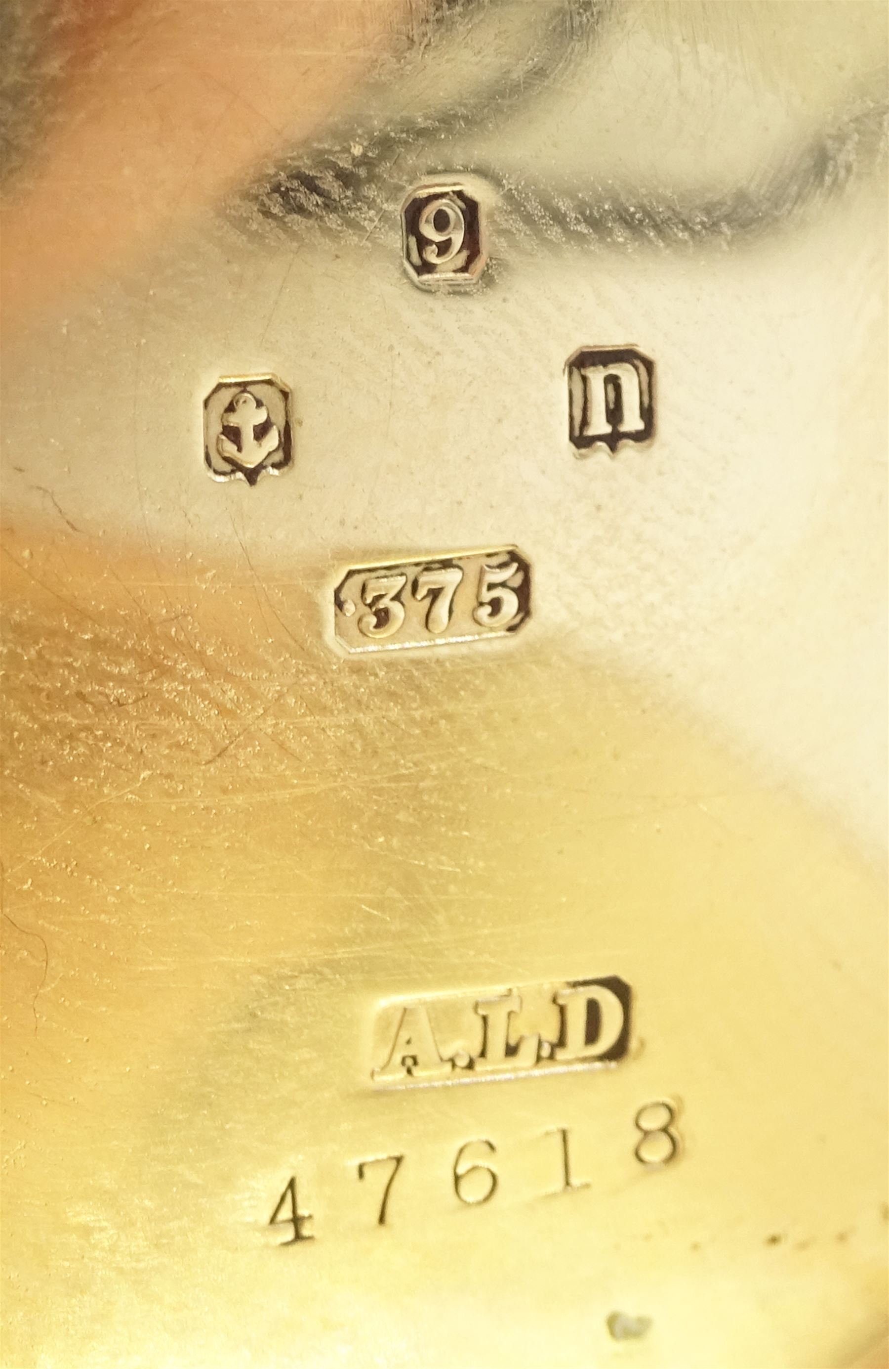 Early 20th century 9ct gold open face, keyless 'Traveler' lever pocket watch by American Watch Company, Waltham, No. 17878530, white enamel dial with Roman numerals and subsidiary seconds dial, case by Dennison, Birmingham 1912