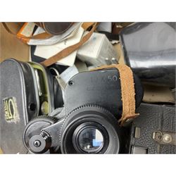 Collection of cameras and equipment, to include camera cases, photography  books, etc 